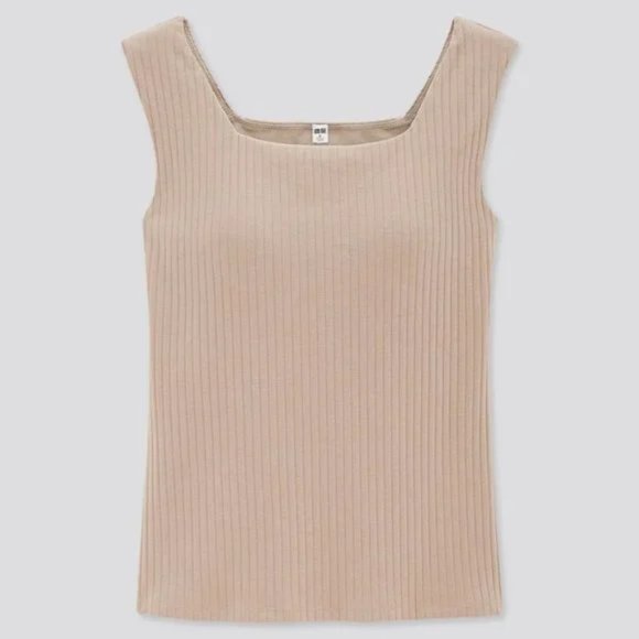 Uniqlo Tops - Cropped Wide Ribbed Square Neck Bra Top NWOT
